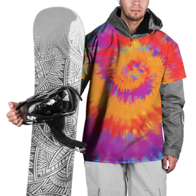 Накидка на куртку 3D с принтом Тай дай в радуге в Рязани, 100% полиэстер |  | завяжи и покрась | краски | радуга | тай дай | хиппи | яркое