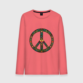 Мужской лонгслив хлопок с принтом Pacific symbol , 100% хлопок |  | hippie | pacific | peace | world of peace | мир | мир во всем мире | мирный | мировой | птицы | сердце | хиппи | цветы