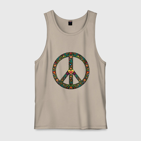 Мужская майка хлопок с принтом Pacific symbol в Петрозаводске, 100% хлопок |  | hippie | pacific | peace | world of peace | мир | мир во всем мире | мирный | мировой | птицы | сердце | хиппи | цветы