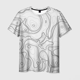 Мужская футболка 3D с принтом Топографическая Карта Гор в Курске, 100% полиэфир | прямой крой, круглый вырез горловины, длина до линии бедер | map | topography | география | горы | земля | карта | суша | топография