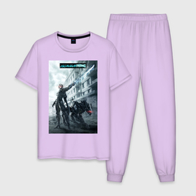 Мужская пижама хлопок с принтом Raiden White Devil в Курске, 100% хлопок | брюки и футболка прямого кроя, без карманов, на брюках мягкая резинка на поясе и по низу штанин
 | 