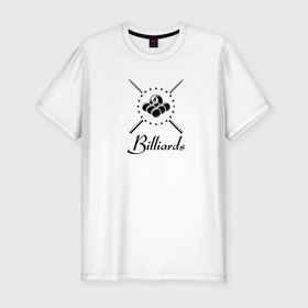 Мужская футболка хлопок Slim с принтом бильярд billard в Петрозаводске, 92% хлопок, 8% лайкра | приталенный силуэт, круглый вырез ворота, длина до линии бедра, короткий рукав | Тематика изображения на принте: 