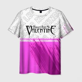 Мужская футболка 3D с принтом Bullet For My Valentine Rock Legends в Екатеринбурге, 100% полиэфир | прямой крой, круглый вырез горловины, длина до линии бедер | band | bullet | bullet for my valentine | for | metal | rock | valentine | буллет | валентайн | группа | краска | метал | рок | хард