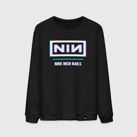 Мужской свитшот хлопок с принтом Nine Inch Nails Glitch Rock в Санкт-Петербурге, 100% хлопок |  | Тематика изображения на принте: 