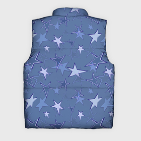 Мужской жилет утепленный 3D с принтом Gray Blue Star Pattern ,  |  | gray blue | pattern | star | звездный узор | звезды | серый | синий