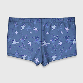 Мужские купальные плавки 3D с принтом Gray Blue Star Pattern , Полиэстер 85%, Спандекс 15% |  | gray blue | pattern | star | звездный узор | звезды | серый | синий