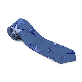 Галстук 3D с принтом Gray Blue Star Pattern , 100% полиэстер | Длина 148 см; Плотность 150-180 г/м2 | gray blue | pattern | star | звездный узор | звезды | серый | синий