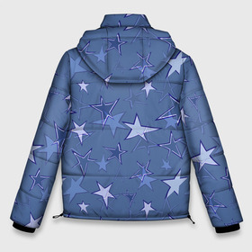 Мужская зимняя куртка 3D с принтом Gray Blue Star Pattern , верх — 100% полиэстер; подкладка — 100% полиэстер; утеплитель — 100% полиэстер | длина ниже бедра, свободный силуэт Оверсайз. Есть воротник-стойка, отстегивающийся капюшон и ветрозащитная планка. 

Боковые карманы с листочкой на кнопках и внутренний карман на молнии. | gray blue | pattern | star | звездный узор | звезды | серый | синий