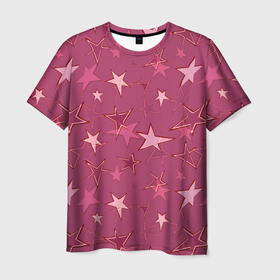 Мужская футболка 3D с принтом Terracotta Star Pattern , 100% полиэфир | прямой крой, круглый вырез горловины, длина до линии бедер | star | star pattern | terracotta | звездный узор | звезды | коричневый | терракотовый
