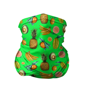 Бандана-труба 3D с принтом FAVORITE EXOTIC FRUITS в Петрозаводске, 100% полиэстер, ткань с особыми свойствами — Activecool | плотность 150‒180 г/м2; хорошо тянется, но сохраняет форму | bananas | exotic | food | green | kiwi | leaf | lemon | natural | orange | pineapple | plant | sweet | tropical | yellow | ананас | апельсин | бананы | еда | желтый | зеленый | киви | лимон | лист | натуральный | оранжевый | растение | сладкий | тропическ