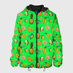 Мужская куртка 3D с принтом FAVORITE EXOTIC FRUITS , ткань верха — 100% полиэстер, подклад — флис | прямой крой, подол и капюшон оформлены резинкой с фиксаторами, два кармана без застежек по бокам, один большой потайной карман на груди. Карман на груди застегивается на липучку | bananas | exotic | food | green | kiwi | leaf | lemon | natural | orange | pineapple | plant | sweet | tropical | yellow | ананас | апельсин | бананы | еда | желтый | зеленый | киви | лимон | лист | натуральный | оранжевый | растение | сладкий | тропическ