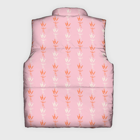Мужской жилет утепленный 3D с принтом Веточки лаванды розовый паттерн в Екатеринбурге,  |  | ботаника | коралловый | лаванда | паттерн | природа | растения | розовый | садовые растения | сухоцвет