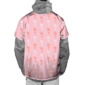 Накидка на куртку 3D с принтом Веточки лаванды розовый паттерн в Новосибирске, 100% полиэстер |  | ботаника | коралловый | лаванда | паттерн | природа | растения | розовый | садовые растения | сухоцвет