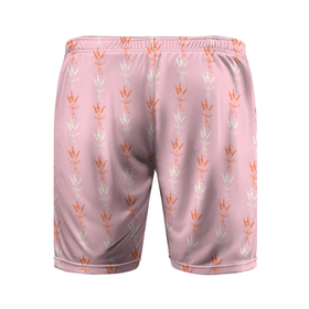 Мужские шорты спортивные с принтом Веточки лаванды розовый паттерн ,  |  | ботаника | коралловый | лаванда | паттерн | природа | растения | розовый | садовые растения | сухоцвет