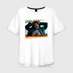 Мужская футболка хлопок Oversize с принтом Эдди Мансон из КЛУБА АДСКОГО ПЛАМЕНИ в Екатеринбурге, 100% хлопок | свободный крой, круглый ворот, “спинка” длиннее передней части | 