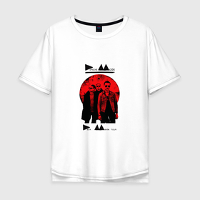 Мужская футболка хлопок Oversize с принтом DELTA MACHINE TOUR DM в Белгороде, 100% хлопок | свободный крой, круглый ворот, “спинка” длиннее передней части | Тематика изображения на принте: 