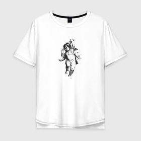 Мужская футболка хлопок Oversize с принтом Каменный купидон в Екатеринбурге, 100% хлопок | свободный крой, круглый ворот, “спинка” длиннее передней части | греция | искусство | купидон | младенец | статуя