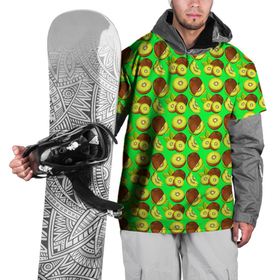 Накидка на куртку 3D с принтом SLICED KIWI в Кировске, 100% полиэстер |  | brown | delicious | exotic | fruit | green | kiwi | вкусный | зеленый | киви | коричневый | плод | экзотический