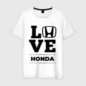 Мужская футболка хлопок с принтом Honda Love Classic в Петрозаводске, 100% хлопок | прямой крой, круглый вырез горловины, длина до линии бедер, слегка спущенное плечо. | 