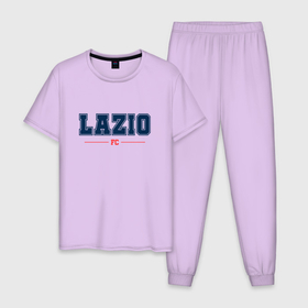 Мужская пижама хлопок с принтом Lazio FC Classic в Белгороде, 100% хлопок | брюки и футболка прямого кроя, без карманов, на брюках мягкая резинка на поясе и по низу штанин
 | 