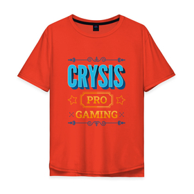 Мужская футболка хлопок Oversize с принтом Игра Crysis PRO Gaming в Екатеринбурге, 100% хлопок | свободный крой, круглый ворот, “спинка” длиннее передней части | Тематика изображения на принте: 