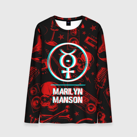 Мужской лонгслив 3D с принтом Marilyn Manson Rock Glitch в Екатеринбурге, 100% полиэстер | длинные рукава, круглый вырез горловины, полуприлегающий силуэт | band | glitch | manson | marilyn | marilyn manson | metal | rock | глитч | группа | камуфляж | метал | милитари | мэнсон | мэрилин | рок | хард