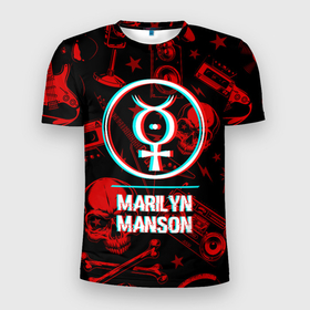 Мужская футболка 3D Slim с принтом Marilyn Manson Rock Glitch в Курске, 100% полиэстер с улучшенными характеристиками | приталенный силуэт, круглая горловина, широкие плечи, сужается к линии бедра | band | glitch | manson | marilyn | marilyn manson | metal | rock | глитч | группа | камуфляж | метал | милитари | мэнсон | мэрилин | рок | хард