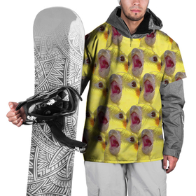 Накидка на куртку 3D с принтом Попугай Корелла Орёт | Мем в Тюмени, 100% полиэстер |  | животные | корелла | мем | попугай | попугай кричит | птицы