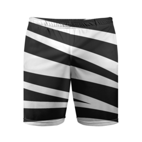 Мужские шорты спортивные с принтом Зебра чёрные и белые полосы в Курске,  |  | зебра | полосы | узор | чёрно белое | чёрное и белое