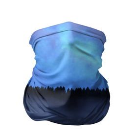 Бандана-труба 3D с принтом Неоновое небо над лесом , 100% полиэстер, ткань с особыми свойствами — Activecool | плотность 150‒180 г/м2; хорошо тянется, но сохраняет форму | forest | деревья | дым | лес | мрачный лес | небо | неон | неоновый | природа | туман