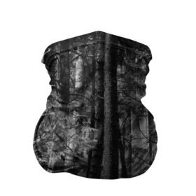 Бандана-труба 3D с принтом Темный жуткий лес в Кировске, 100% полиэстер, ткань с особыми свойствами — Activecool | плотность 150‒180 г/м2; хорошо тянется, но сохраняет форму | Тематика изображения на принте: forest | деревья | дым | жуткий | лес | мрачный лес | природа | туман