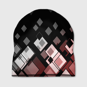 Шапка 3D с принтом Geometric pattern черно коричневый узор Ромбы в Кировске, 100% полиэстер | универсальный размер, печать по всей поверхности изделия | geometric pattern | rhombuses | геометрический узор | коричневый | ромбы | современный | черной фон