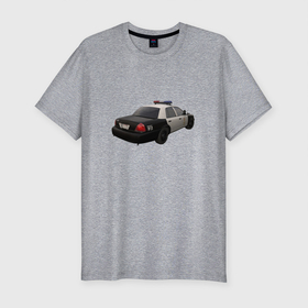 Мужская футболка хлопок Slim с принтом LAPD автомобиль в Белгороде, 92% хлопок, 8% лайкра | приталенный силуэт, круглый вырез ворота, длина до линии бедра, короткий рукав | lapd | автомобиль | лос анджелес | спец. службы