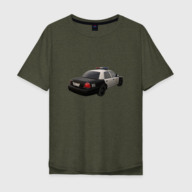 Мужская футболка хлопок Oversize с принтом LAPD автомобиль в Кировске, 100% хлопок | свободный крой, круглый ворот, “спинка” длиннее передней части | lapd | автомобиль | лос анджелес | спец. службы
