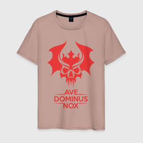 Мужская футболка хлопок с принтом Ave Dominus Nox (клич повелителей ночи) в Новосибирске, 100% хлопок | прямой крой, круглый вырез горловины, длина до линии бедер, слегка спущенное плечо. | 