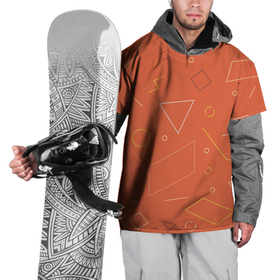 Накидка на куртку 3D с принтом Геометрические Фигуры На Оранжевом Фоне в Новосибирске, 100% полиэстер |  | abstraction | figure | geometry | isometric | pattern | shape | абстракция | геометрия | изометрический | оранжевый | узор | фигура | форма