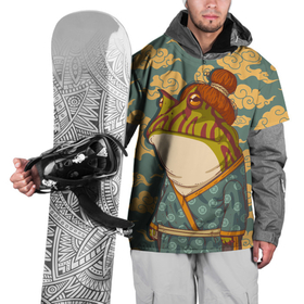 Накидка на куртку 3D с принтом Японская лягушка в Белгороде, 100% полиэстер |  | frog | жаба | животное | лягуха | лягушка | япония