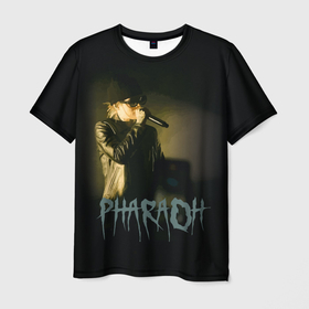 Мужская футболка 3D с принтом PHARAOHHH в Екатеринбурге, 100% полиэфир | прямой крой, круглый вырез горловины, длина до линии бедер | Тематика изображения на принте: dead dynasty | pharaoh | музыка | русский рэп | рэп | фара | фараон