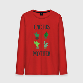 Мужской лонгслив хлопок с принтом Cactus Mother, Мать кактусов в Кировске, 100% хлопок |  | cacti | cactus | mother | plant | succulent | кактус | мама | мать | растение | суккулент
