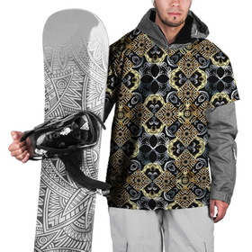 Накидка на куртку 3D с принтом BLACK AND GOLD  узоры , 100% полиэстер |  | Тематика изображения на принте: абстрактные | абстракция | геометрия | классика | классические | нейтральные | спокойные | узор | узоры