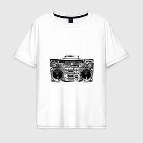 Мужская футболка хлопок Oversize с принтом Wu Tang Boombox в Кировске, 100% хлопок | свободный крой, круглый ворот, “спинка” длиннее передней части | 