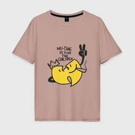 Мужская футболка хлопок Oversize с принтом Wu Tang Is For The Children в Курске, 100% хлопок | свободный крой, круглый ворот, “спинка” длиннее передней части | 