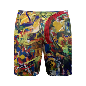 Мужские шорты спортивные с принтом Смелые экспрессивные мазки краски в Новосибирске,  |  | abstraction | color | expression | fashion | paint | smear | абстракция | авангард | краска | мазок | мода | цвет | экспрессия