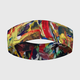 Повязка на голову 3D с принтом Смелые экспрессивные мазки краски в Кировске,  |  | abstraction | color | expression | fashion | paint | smear | абстракция | авангард | краска | мазок | мода | цвет | экспрессия