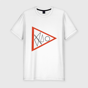 Мужская футболка хлопок Slim с принтом Фигуры геометрии в Белгороде, 92% хлопок, 8% лайкра | приталенный силуэт, круглый вырез ворота, длина до линии бедра, короткий рукав | круг | линии | призма | треугольник | фантазия