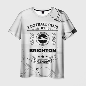 Мужская футболка 3D с принтом Brighton Football Club Number 1 Legendary в Белгороде, 100% полиэфир | прямой крой, круглый вырез горловины, длина до линии бедер | brighton | club | football | logo | брайтон | клуб | лого | мяч | огонь | пламя | символ | спорт | футбол | футболист | футболисты | футбольный