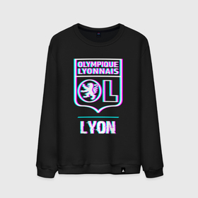 Мужской свитшот хлопок с принтом Lyon FC в стиле Glitch в Кировске, 100% хлопок |  | Тематика изображения на принте: 