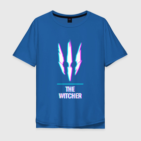 Мужская футболка хлопок Oversize с принтом The Witcher в стиле Glitch (Баги Графики) в Екатеринбурге, 100% хлопок | свободный крой, круглый ворот, “спинка” длиннее передней части | 