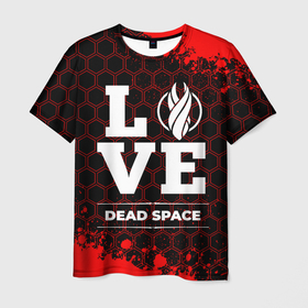 Мужская футболка 3D с принтом Dead Space Love Классика в Белгороде, 100% полиэфир | прямой крой, круглый вырез горловины, длина до линии бедер | Тематика изображения на принте: 