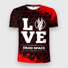 Мужская футболка 3D Slim с принтом Dead Space Love Классика в Белгороде, 100% полиэстер с улучшенными характеристиками | приталенный силуэт, круглая горловина, широкие плечи, сужается к линии бедра | 